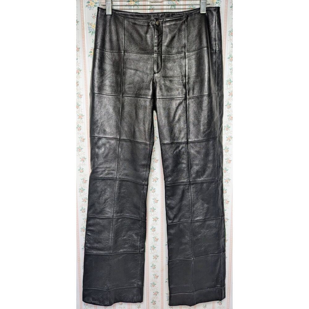 Venus Williams Wilsons Leather Black Panel Pants WOMENS SIZE 6 bootcut lined